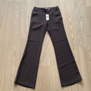 LEON MAX Dark Brown Leg Trousers